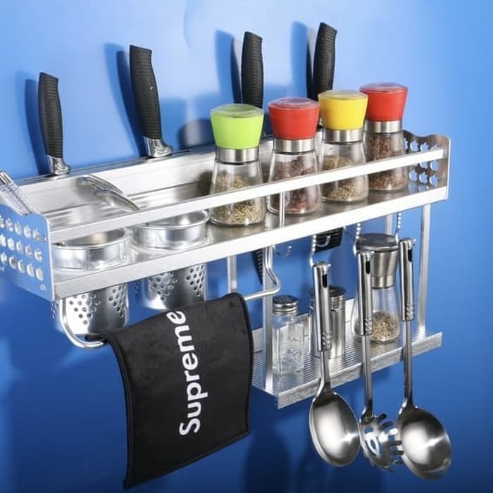 

Kitchen organizer rak dinding dapur serbagunarak bumbu dan alat masak