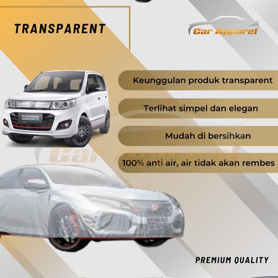 Cover Mobil Karimun wagon R Transparan / Transparent Car Cover wagon R