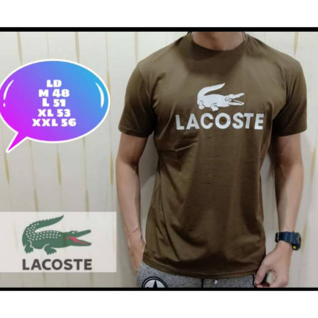 Kaos lacoste import coklat