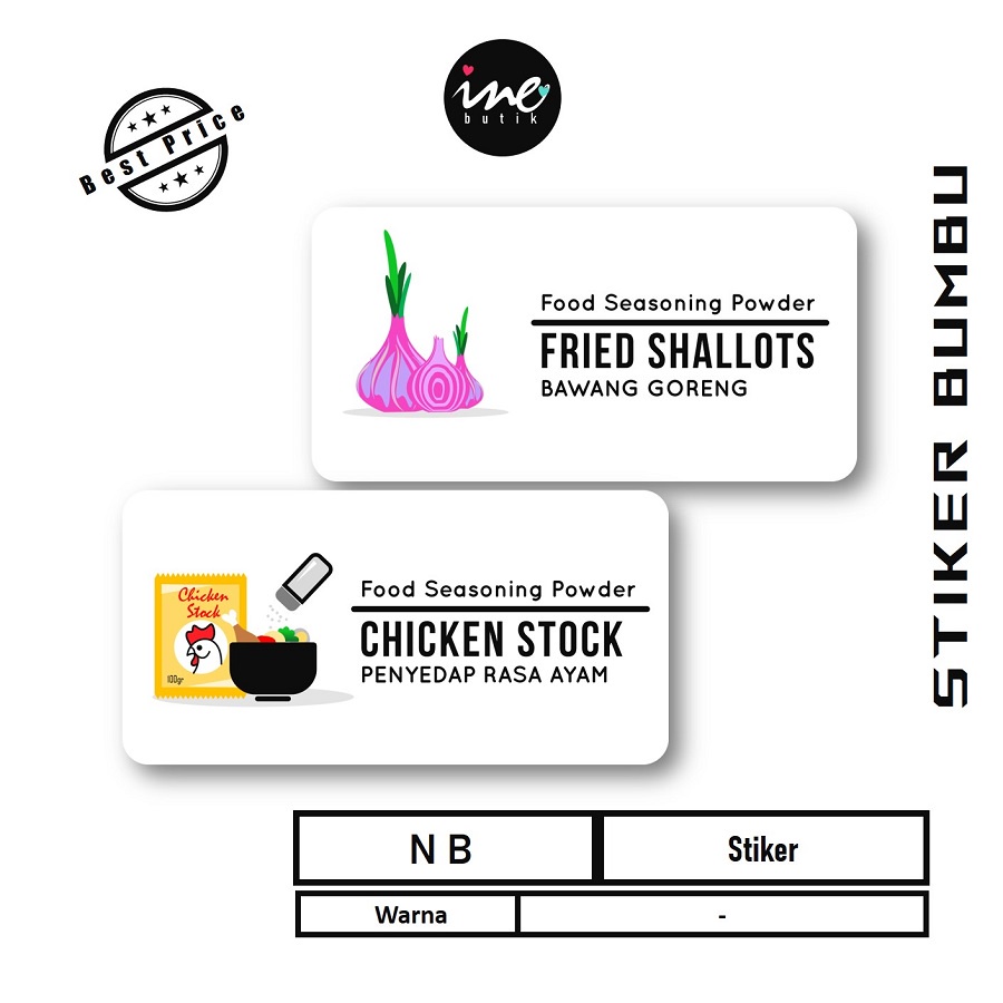 STIKER BUMBU DAPUR | STIKER LABEL TOPLES BUMBU DAPUR | STIKER BUMBU DAPUR WATERPROOF