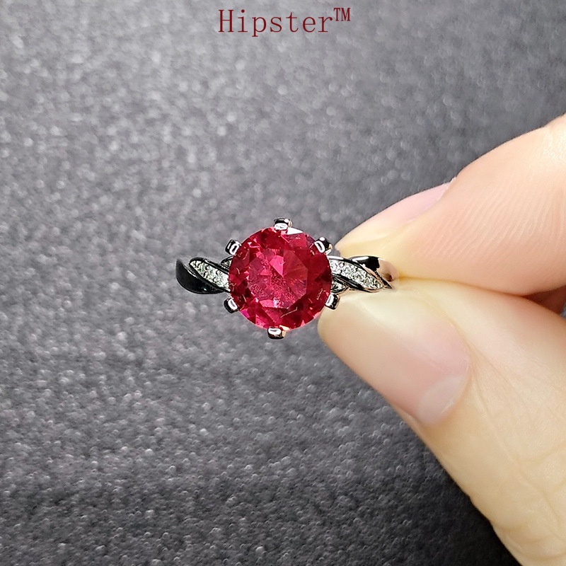 New Hot Sale Fashion Classic Inlaid Big Red Crystal Ring