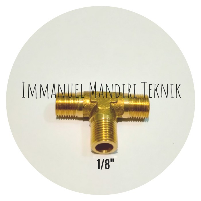Tee Drat Luar 1/8 / Sambungan T Drat Luar 1/8 - Kuningan Import