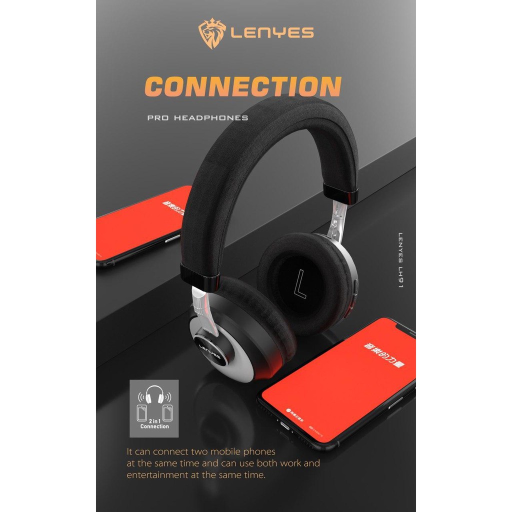 LENYES LH91 PRO Headphone Bluetooth HEAVY BASS wireless stereo headset bando microphone original