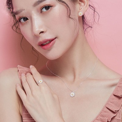 925 perak sterling untuk wanita cincin kreatif daisy fashion perhiasan