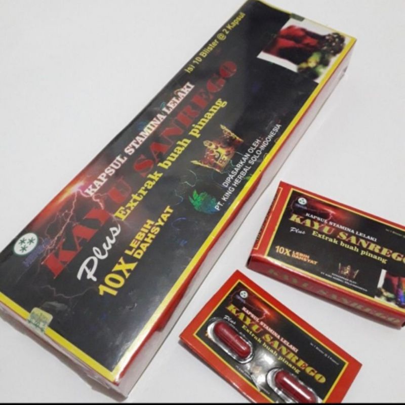 KAPSUL KAYU SANREGO  EXTRAK BUAH PINANG ASLI ORIGINAL JAMU PENAMBAH SETAMINA BERKHASIAT