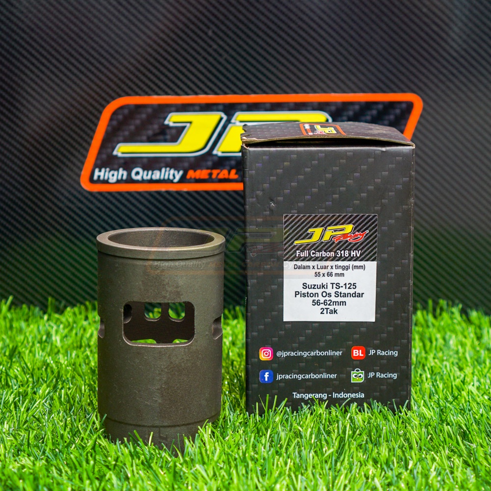 JP Racing carbon liner boring SUZUKI TS 125 SEMI CARBON 318hv TURING & FULL CARBON 412hv BALAP