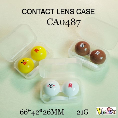 Mini Travel Kit / Tempat Softlens / Case Line Friend - Cony Sally Brown