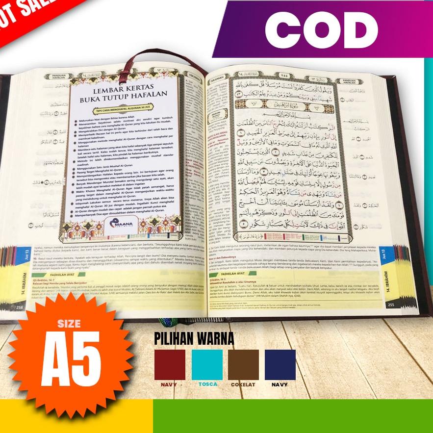 Stock Terkini Mushaf Hafalan Utsmani Madinah A5 HC - Alquran Hafalan &amp; Al Quran Terjemah dan Tajwid Warna AQ001