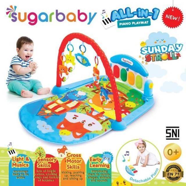 Piano Sugar Baby ORI, Sugar Baby Piano playmat bayi, mainan matras bayi ada piano murah