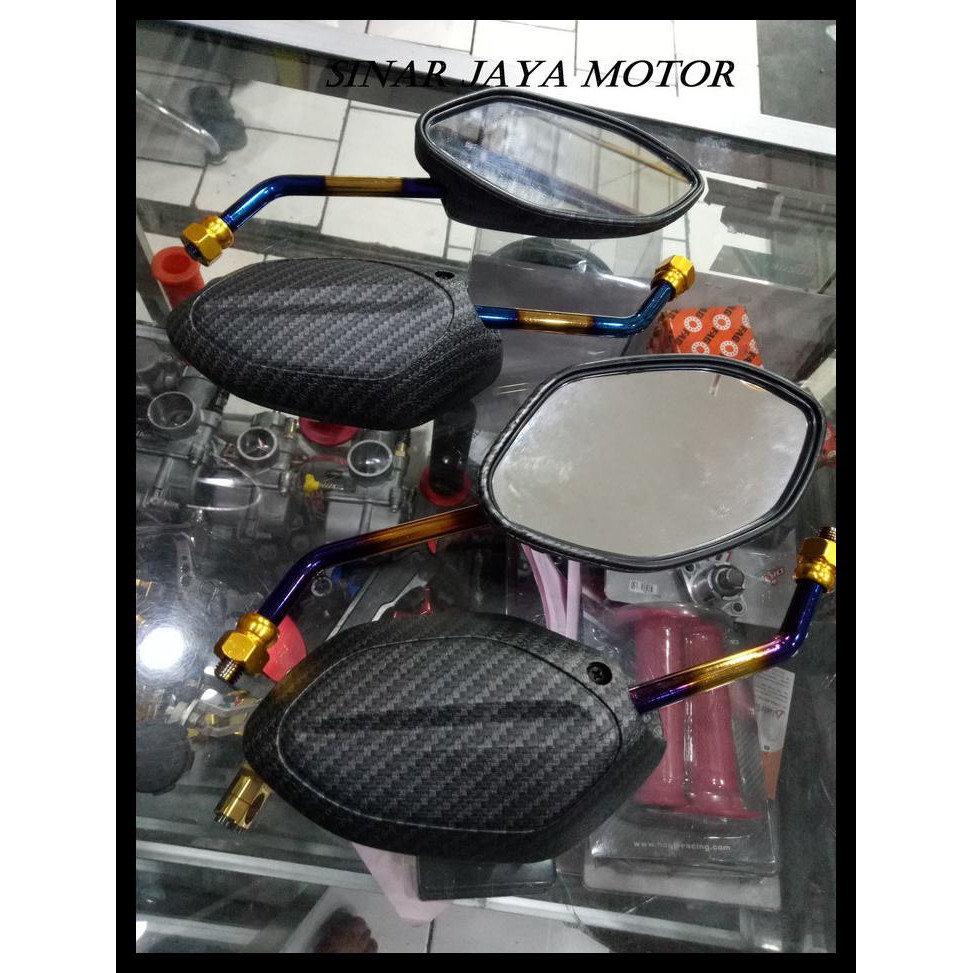 Spion Karbon semua Honda Twotone Beat Vario Spacy Supra Revo