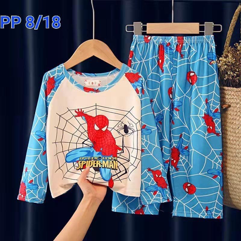 BAJU TIDUR ANAK IMPORT MURAH UNISEX SETELAN PIYAMA SET LENGAN PANJANG C18-B2