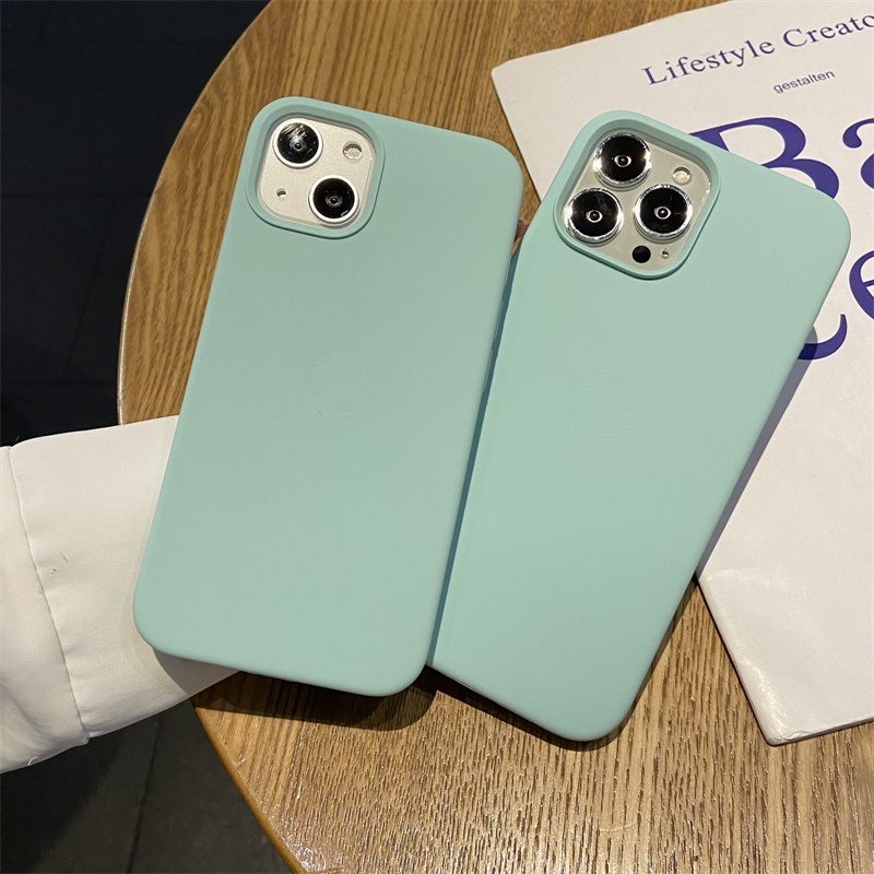 Soft Case Silikon Motif Permata Hijau Untuk IPhone 11 12 13 Pro X Xr Xs Max 6 6s 7 8 Plus