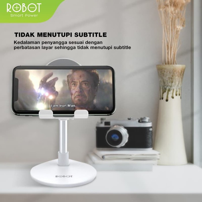 ROBOT RT-US05 Liftable &amp; Foldable Aluminum Alloy Universal Phone Holder Garansi 1 Tahun