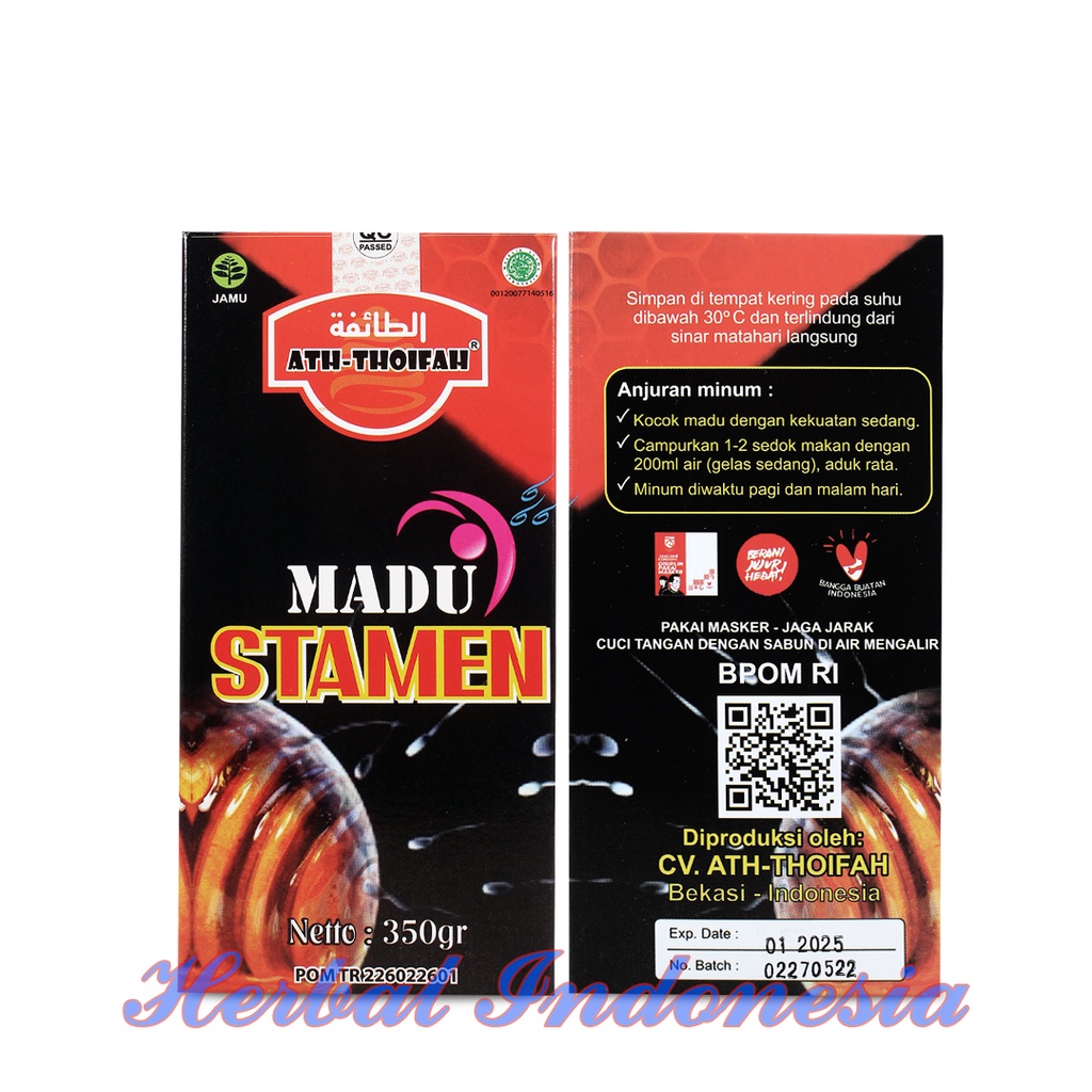 Madu STAMEN Penyubur Pria Ath-Thoifah Original 100% Subur Sehat Berstamina