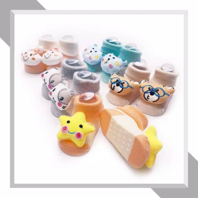 Kaos Kaki Bayi Newborn Baby Korea Lucu Motif Animal Sepatu Bayi Kaus Kaki 3D Bayi Prewalker Shoes