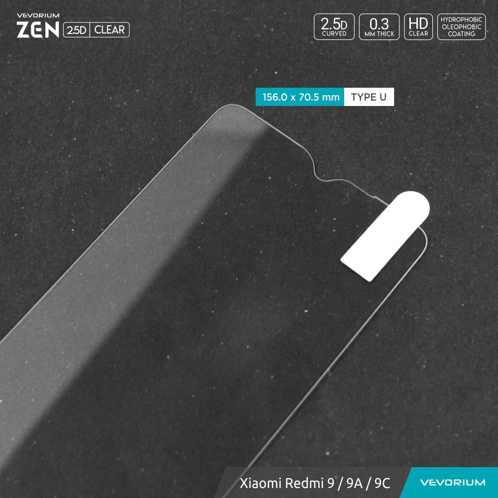 VEVORIUM ZEN 2.5D Clear Xiaomi Redmi 9 9A 9C Tempered Glass