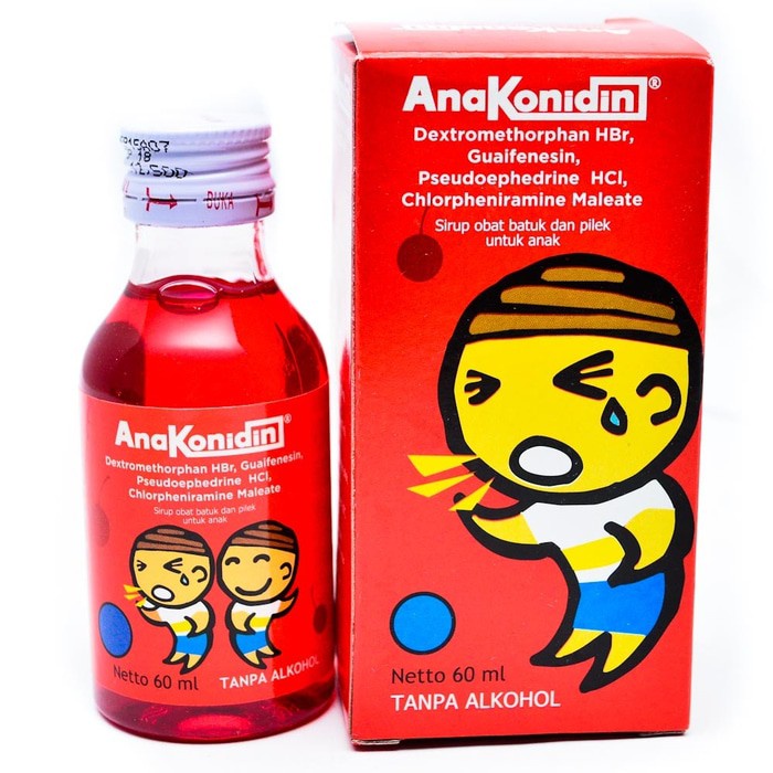 Anakonidin 60ml Rasa Cherry (Mengobati Batuk Dan Pilek Anak) -TanpaAlkohol