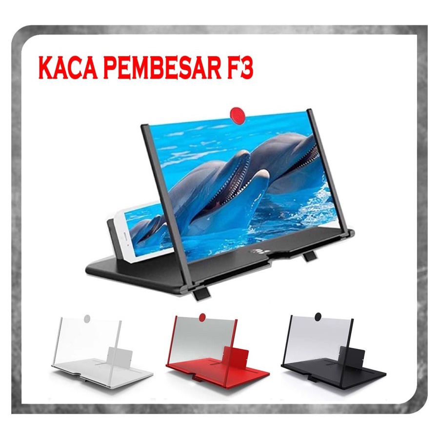 kaca pembesar layar hp 3d enlarge screen magnifier bracket stand expander enlarger enlarged f1/f3/f20