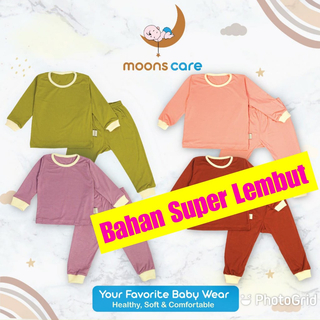 SMLMOONS STELAN OBLONG Panjang POLOS MOONS stelan baju panjang CELANA PANJANG bayi stelan oblong Baj