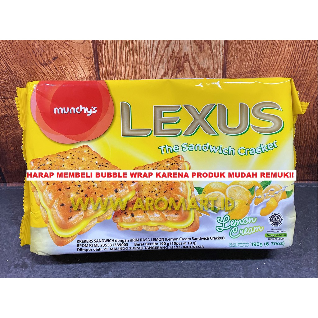 

Munchy's Lexus Sandwich Cracker Lemon Cream - 190g