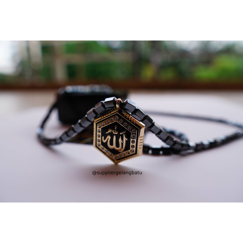 PROMO Kalung batu Ginsamyong Lafaz ALLAH Hexagon GIOK SEGIENAM energy