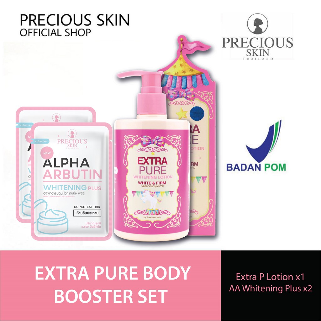 Precious Skin Thailand Extra Pure Gluta Booster Set / Set Pemutih / Body Lotion / Pemutih Badan