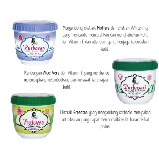 KINDSTORE❤ | Purbasari Lulur Mandi 235gr | Whitening Body Scrub | Perontok Daki dan Pencerah Kulit