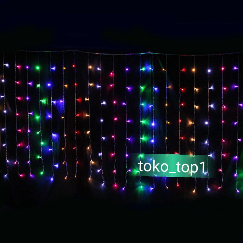 Lampu Natal Led Tirai RGB   /warna warni/Lampu Hias LED Tirai RGB