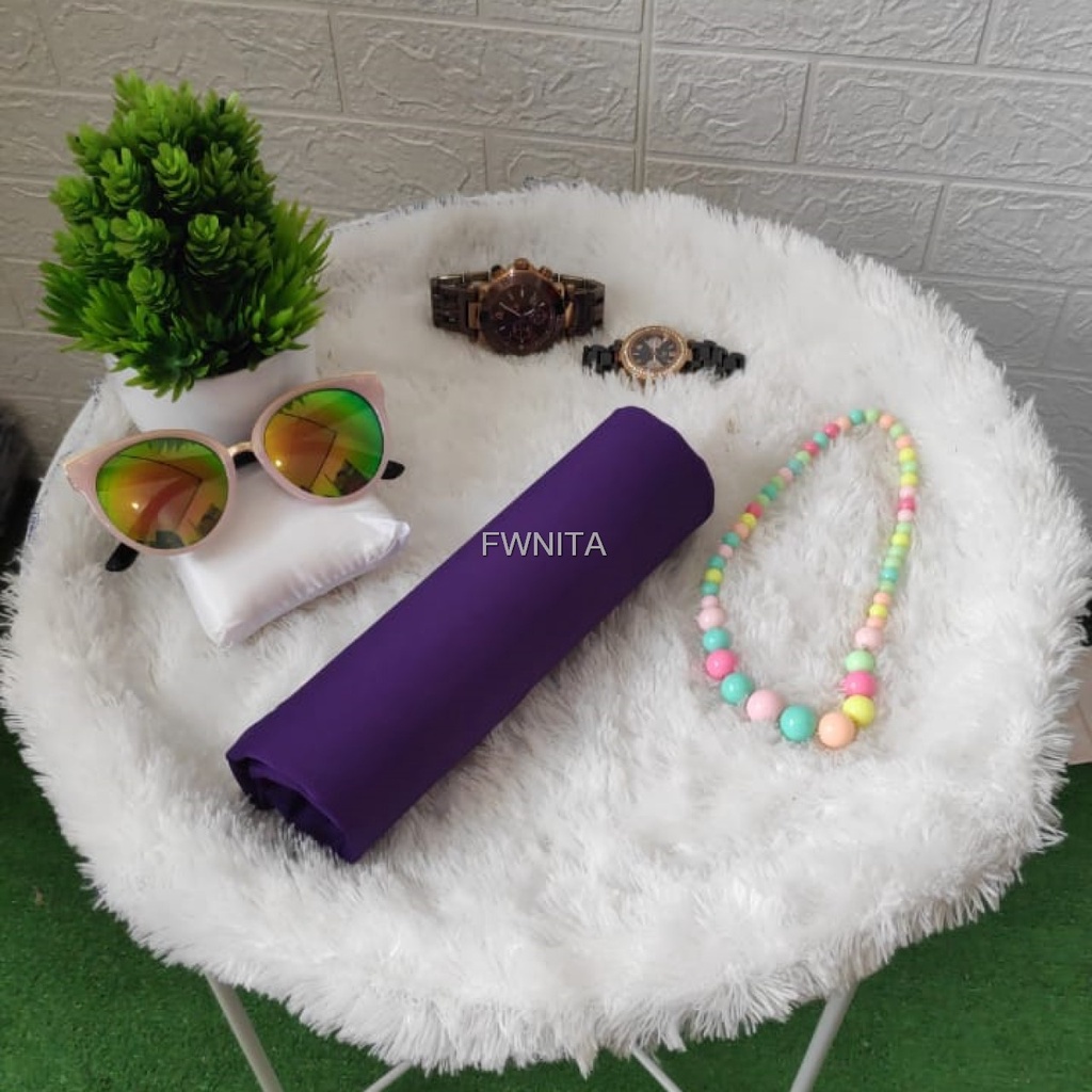 GAMIS LEBARAN MANSET ADEM LENGAN PANJANG MANGSET & MANSET ADEM LENGAN KUTUNG MANGSET POLOS WANITA INNER DRESS-UNGU