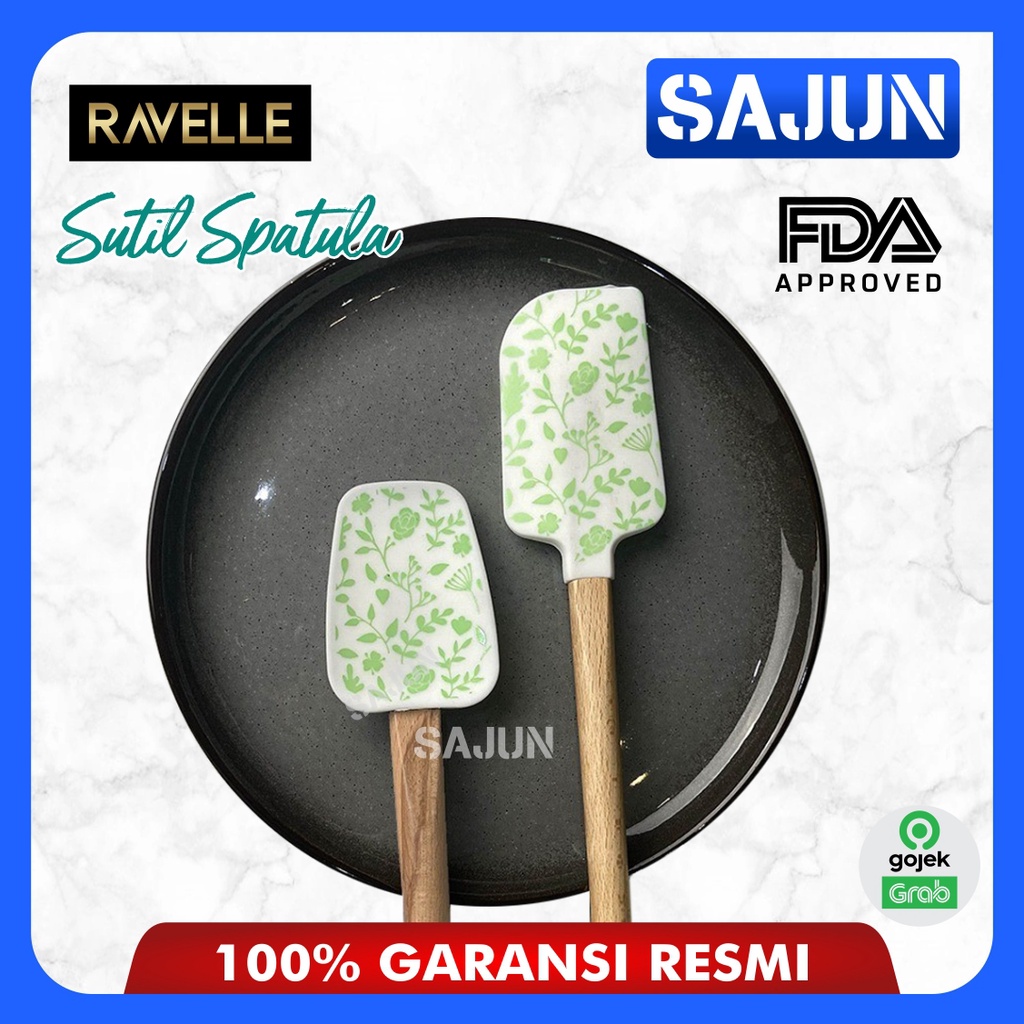 RAVELLE Sutil Set of 2 Peralatan Masak Sutil Spatula 6 Motif Menarik