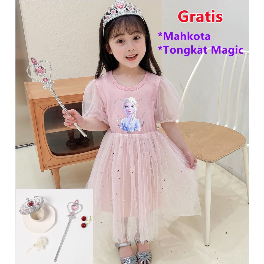 Dress Anak Bayi Frozen 2 Princess Elsa Tutu Cute Import 2-8 Tahun