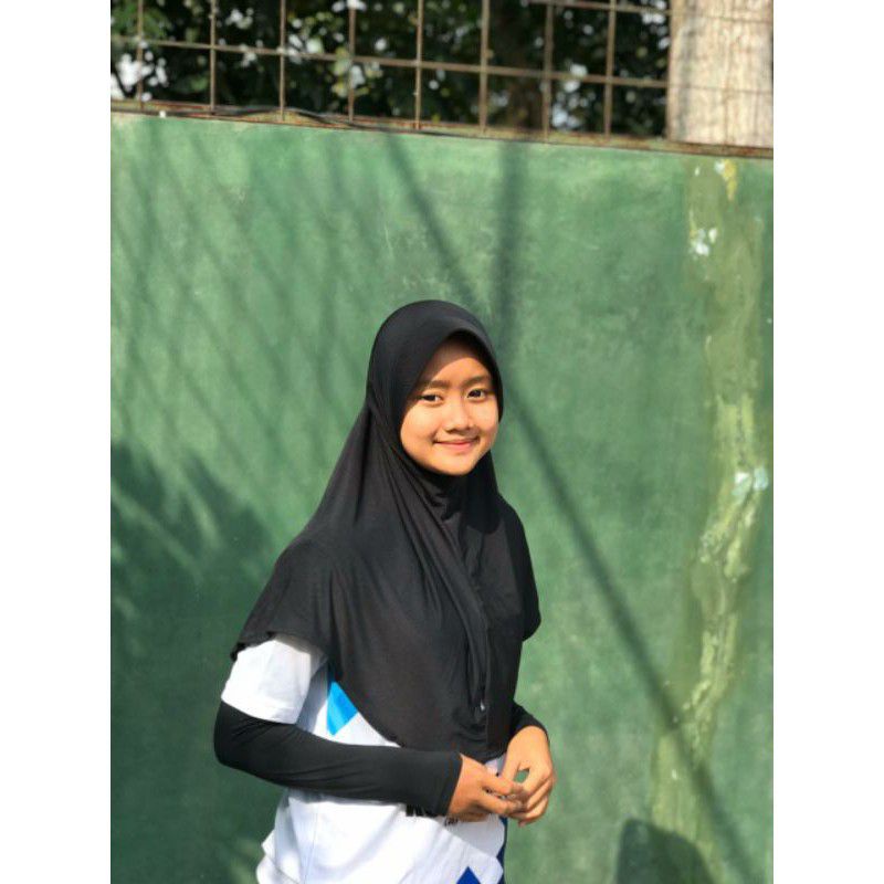 Hijab Alea Instan Hijab Bergo Sport Olahraga Size L Jersey Premium-2