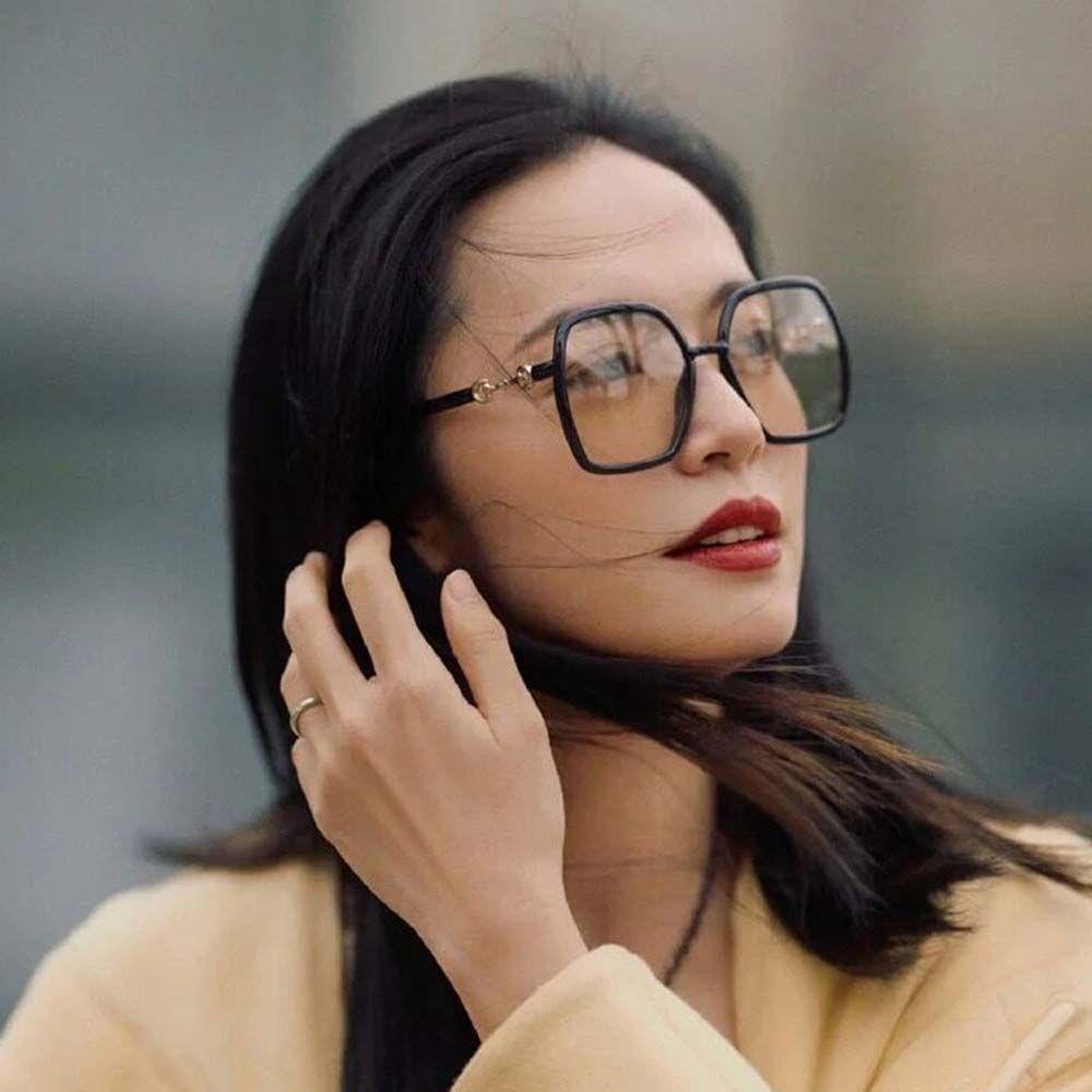 Mxbeauty Kacamata Anti Radiasi Optik Hitam Komputer Eyewear Metal Frame Lensa Bening Square Wanita Eyeglasses