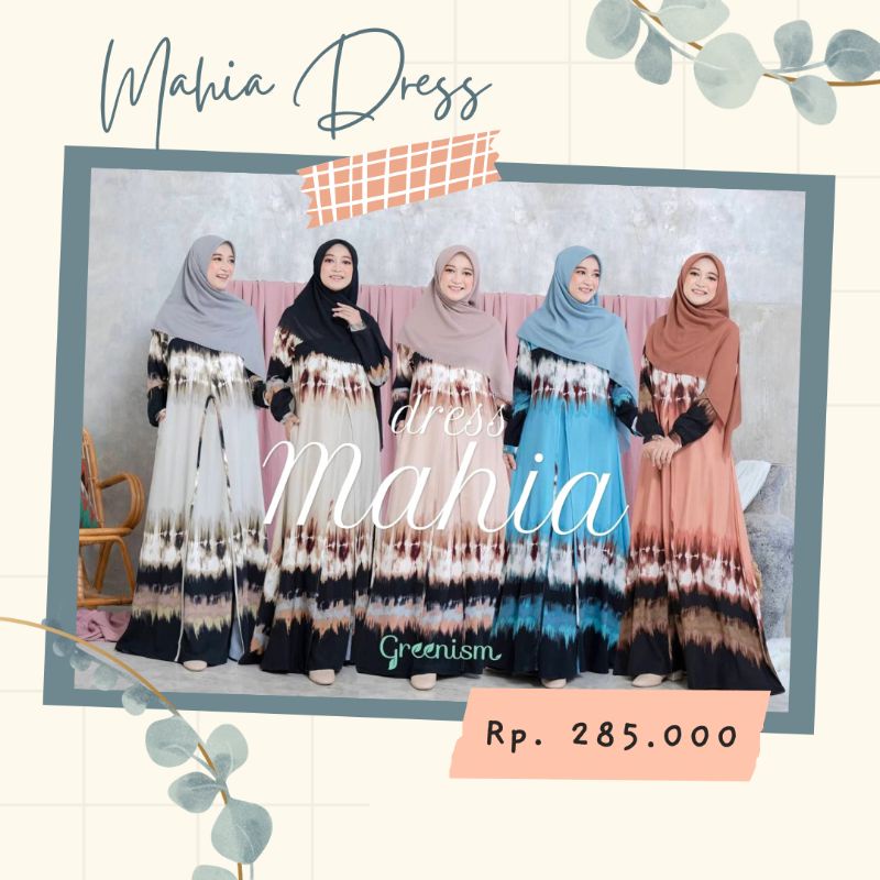 BAJU GAMIS DRESS MAHIA DRESS BY GREENISM PAKAIAN REMAJA WANITA TERBARU 2021 KEKINIAN MURAH PREMIUM