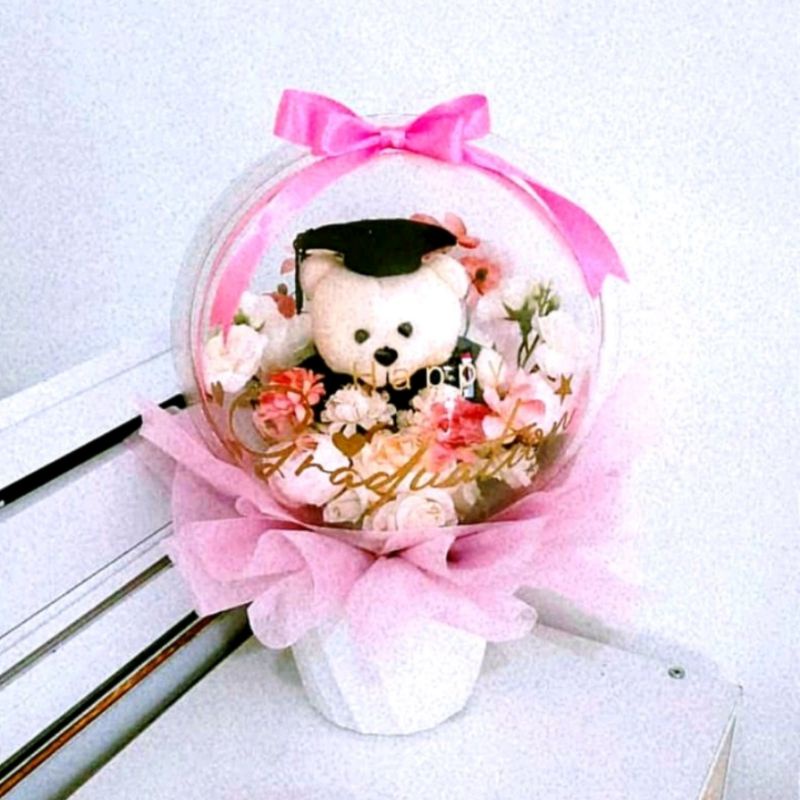 Bloom Box |BUKET BALON ABADI _  Custom kado wisuda/ boneka profesi