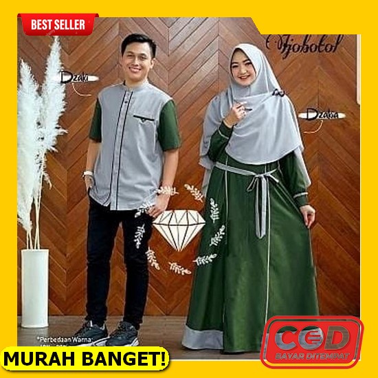 Cod-Baju Couple Muslim Pasangan Pesta Kondangan Sarimbit Suami Istri Pakaian Lebaran Fashion Muslima