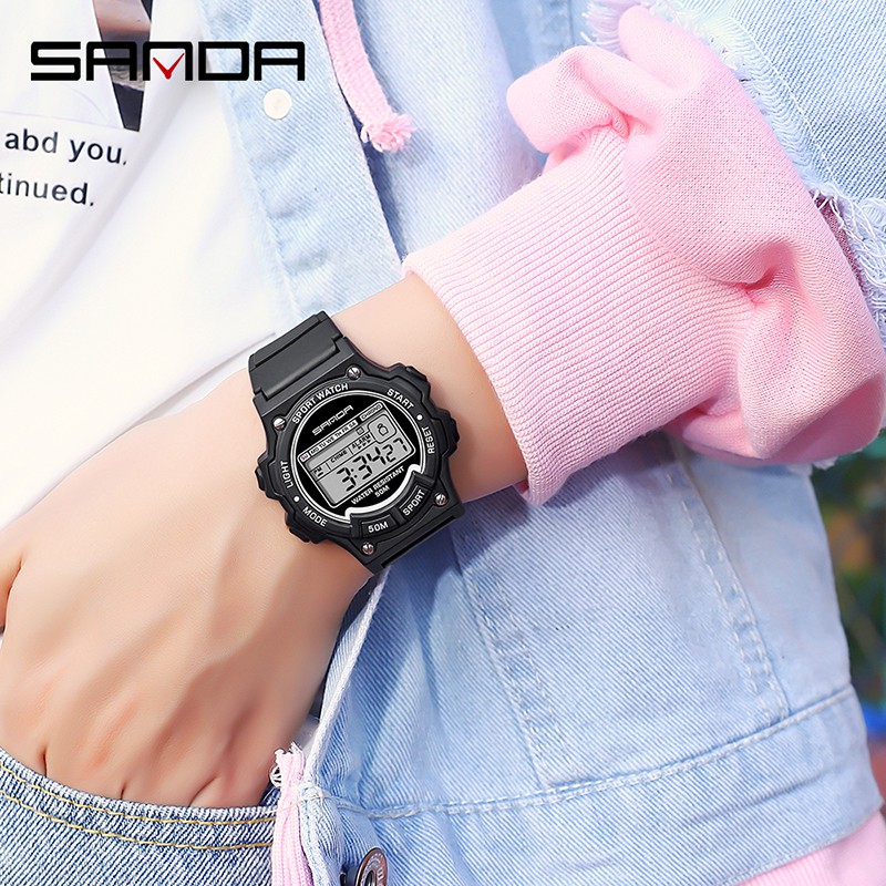 SANDA 6020 Jam Tangan Wanita Pria Digital Tali Rubber Anti air WATCHKITE WKOS