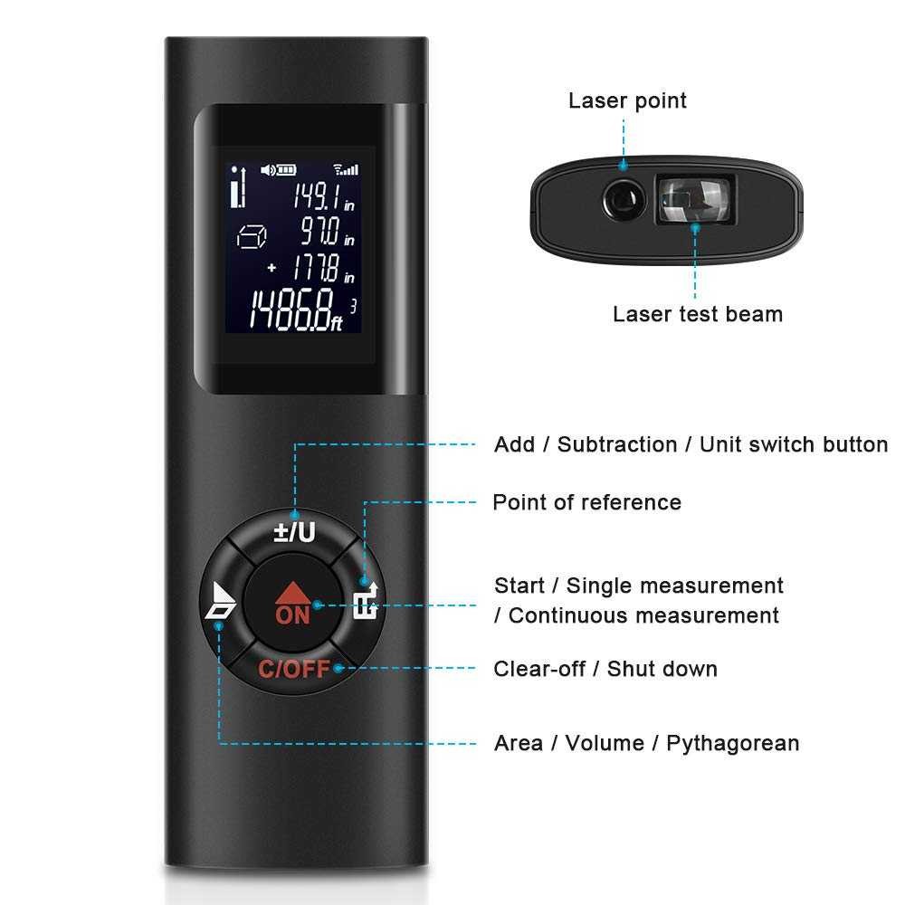 Hot Promo ! KKMOON Pengukur Jarak Laser Distance Meter Mini Handheld 40M - KK-40