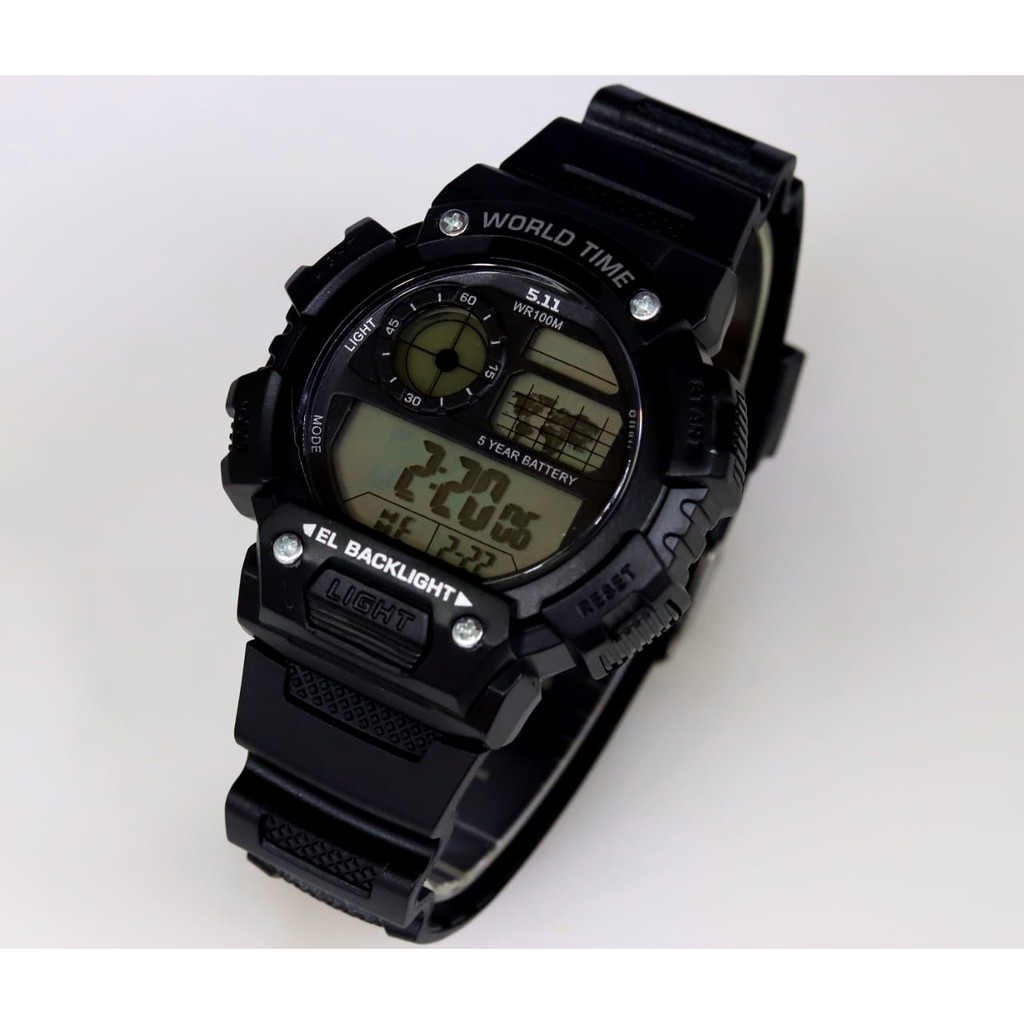 JAM TANGAN TERMURAH 5.11 DIGITAL SPORT WORLD TIME