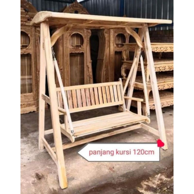 ayunan taman jati - ayunan santai - ayunan kayu jati