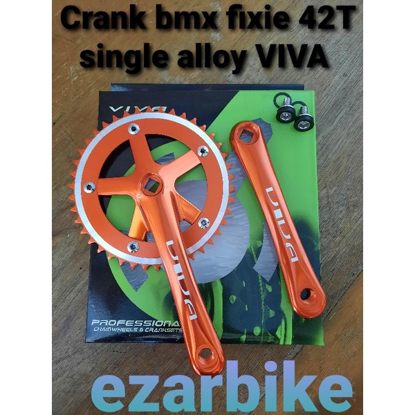 crank set fixie merk VIVA 42T alloy gold