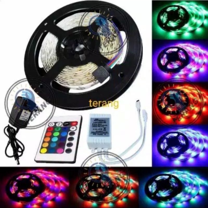 10 Meter led strip rgb + remot + adaptor + modul set