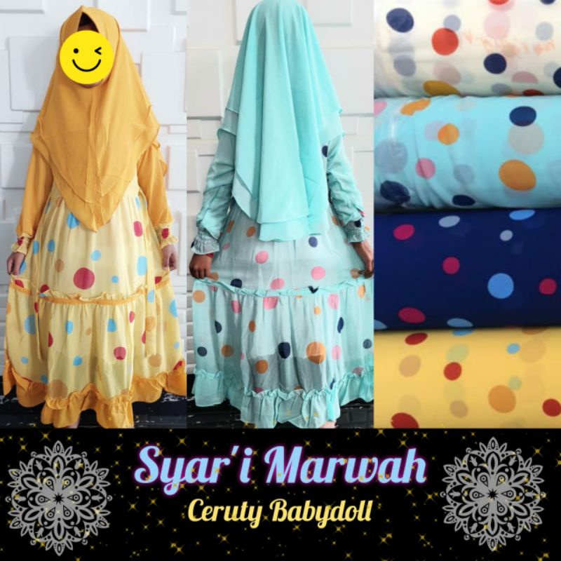 gamis anak ceruti set jilbab gamis ceruti premium size 9 warna navy