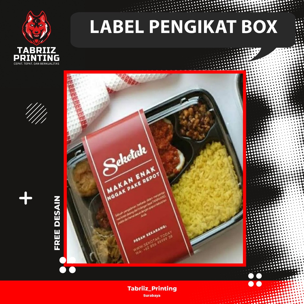 

[TABRIIZ PRINTING] Label Box Makanan/Label Pengikat Box Makanan