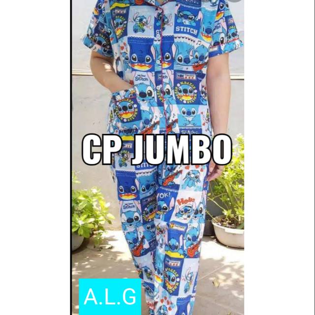 PIYAMA WANITA KATUN CELANA PANJANG JUMBO