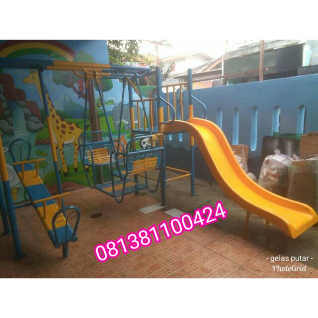 Playground anak mainan anak perosotan ayunan jungkitan harga satu set free ongkir jkt dn bekasi