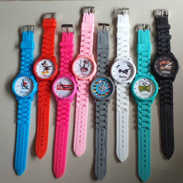 Jam tangan custom Rubber Kepang Custom unyu-unyu