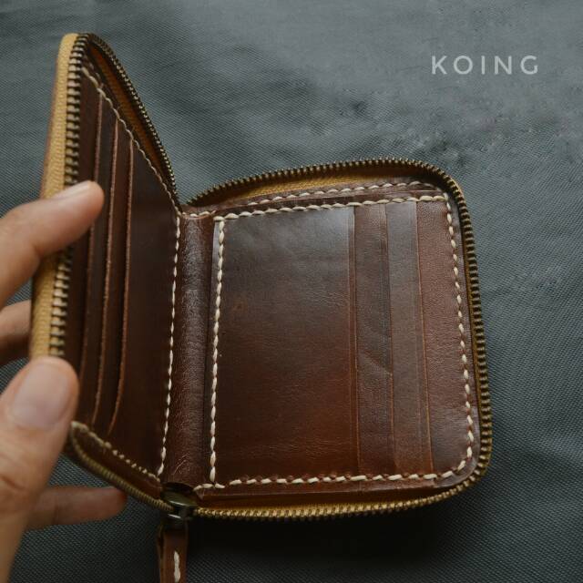 KOING DOMPET PRIA FULL KULIT ASLI ORIGINAL LIPAT RIT CUSTOM NAMA