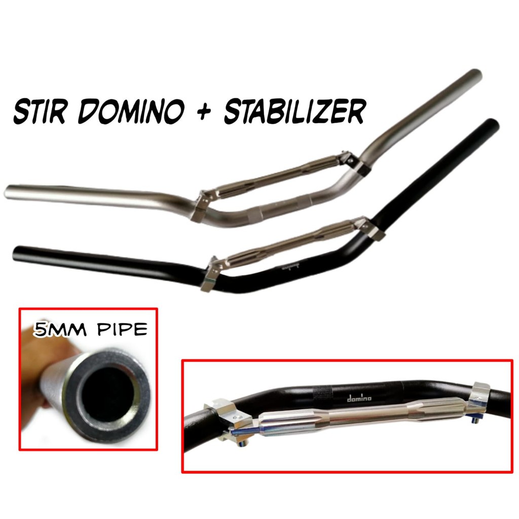 Stang Stir Day Domino Replika Daytona Tipe Low Sett Stabilizer Big Silver Titanium Dan Hitam