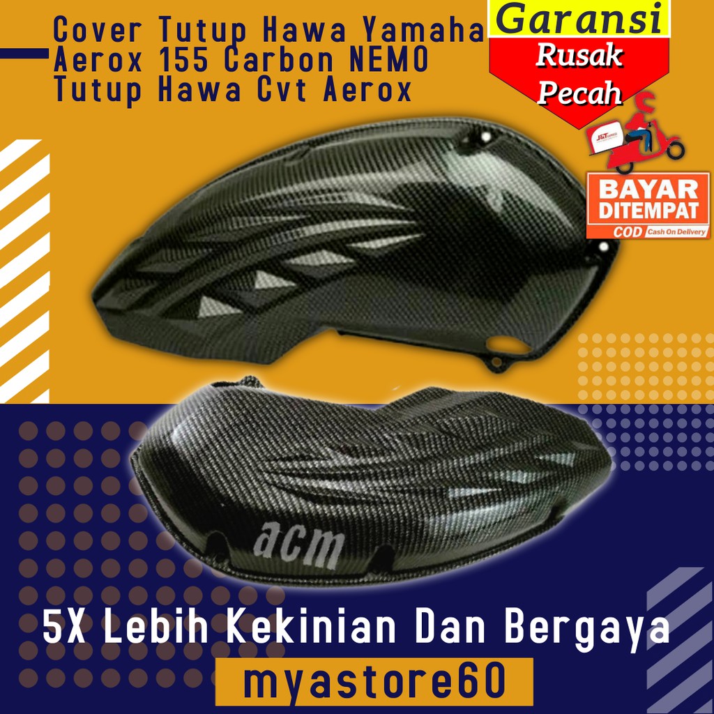 Cover Tutup Hawa Yamaha Aerox 155 Carbon NEMO Tutup Hawa Cvt Aksesoris Variasi Sparepart Aerox